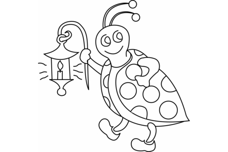 Printable coloring pages: Ladybug 04 – 10 Doigts