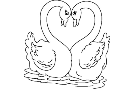Printable coloring pages: Swan 01 – 10 Doigts