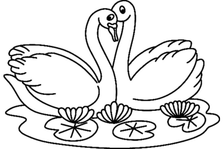 Printable coloring pages: Swan 02 – 10 Doigts