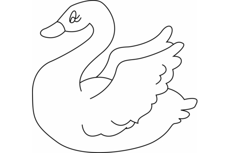 Printable coloring pages: Swan 04 – 10 Doigts