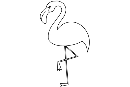 Printable coloring pages: Pink flamingo 01 – 10 Doigts