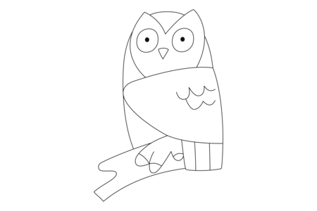 Printable coloring pages: Owl 02 – 10 Doigts