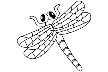 Printable coloring pages: Dragonfly 02 – 10 Doigts