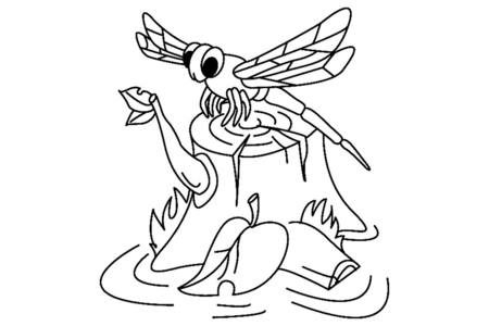Printable coloring pages: Dragonfly 03 – 10 Doigts