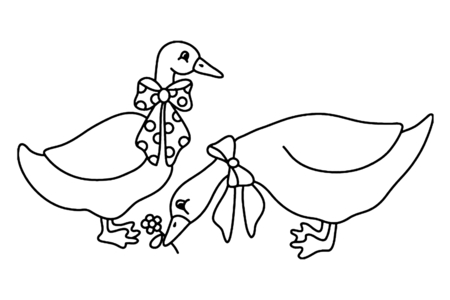 Printable coloring pages: Goose 02 – 10 Doigts