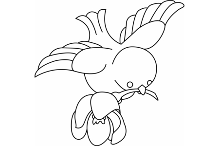 Printable coloring pages: Bird 07 – 10 Doigts
