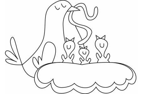 Printable coloring pages: Bird 14 – 10 Doigts