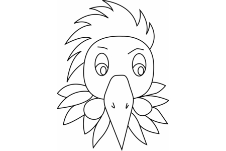 Printable coloring pages: Bird 20 – 10 Doigts