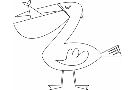 Printable coloring pages: Pelican 02 – 10 Doigts