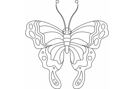 Printable coloring pages: Butterfly 02 – 10 Doigts