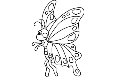 Printable coloring pages: Butterfly 04 – 10 Doigts