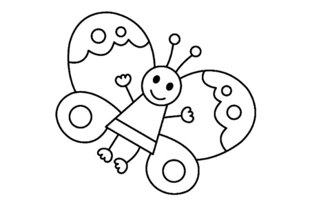 Printable coloring pages: Butterfly 05 – 10 Doigts