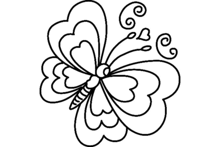 Printable coloring pages: Butterfly 06 – 10 Doigts