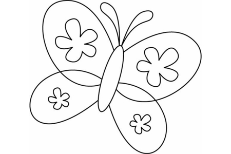 Printable coloring pages: Butterfly 09 – 10 Doigts