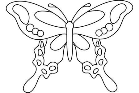 Printable coloring pages: Butterfly 14 – 10 Doigts