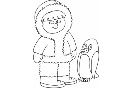 Printable coloring pages: Penguin 03 – 10 Doigts