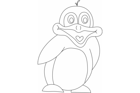 Printable coloring pages: Penguin 04 – 10 Doigts