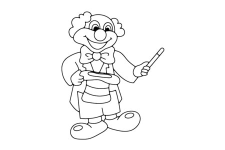 Printable coloring pages: Clown 03 – 10 Doigts