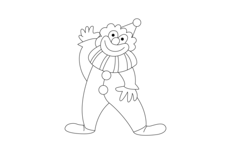 Printable coloring pages: Clown 23 – 10 Doigts