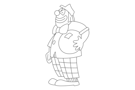Printable coloring pages: Clown 24 – 10 Doigts