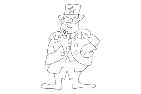 Printable coloring pages: Clown 25 – 10 Doigts