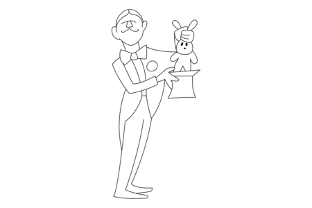 Printable coloring pages: Magician 02 – 10 Doigts