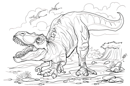 Printable coloring pages: Dinosaurs16 – 10 Doigts