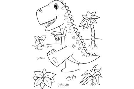 Printable coloring pages: Dinosaurs5 – 10 Doigts