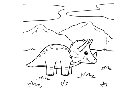 Dibujos para imprimir : Dinosaurio 18 – 10 Doigts