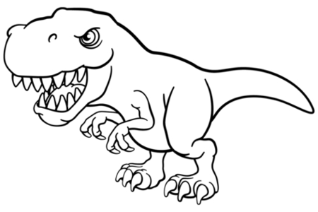 Printable coloring pages: Dinosaur 20 – 10 Doigts
