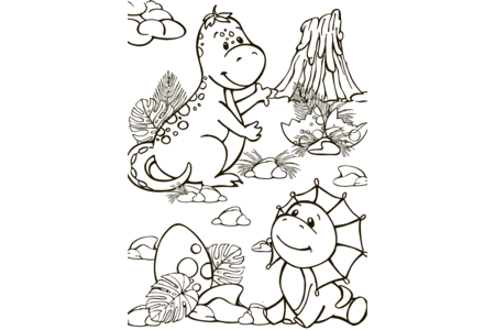 Dibujos para imprimir : Dinosaurio 24 – 10 Doigts