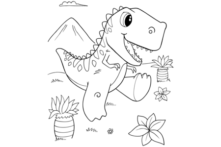 Dibujos para imprimir : Dinosaurio 48 – 10 Doigts