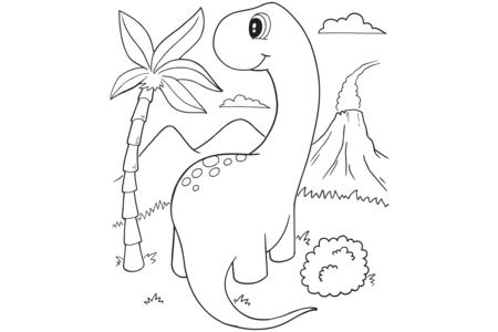Dibujos para imprimir : Dinosaurio 50 – 10 Doigts