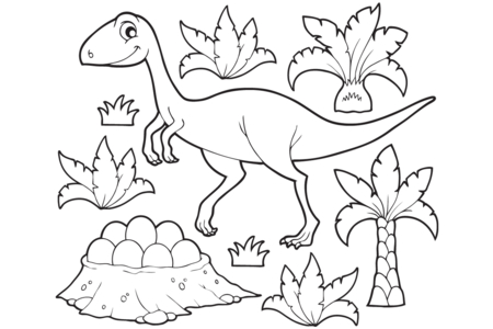 Dibujos para imprimir : Dinosaurio 54 – 10 Doigts