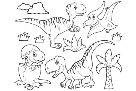 Dibujos para imprimir : Dinosaurio 56 – 10 Doigts