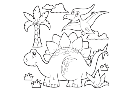 Dibujos para imprimir : Dinosaurio 60 – 10 Doigts