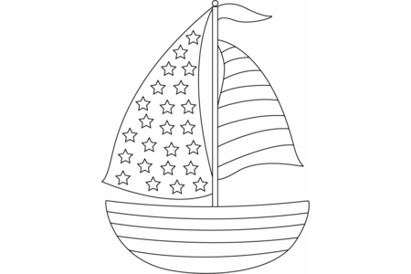 Printable coloring pages: Boat 03 – 10 Doigts