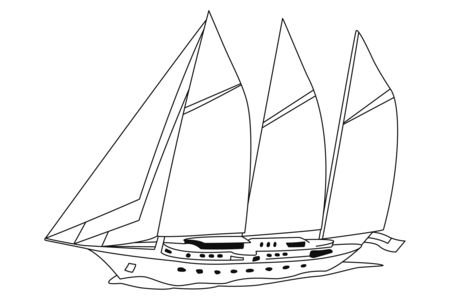Printable coloring pages: Boat 21 – 10 Doigts