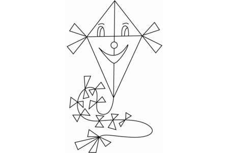 Printable coloring pages: Kite 01 – 10 Doigts