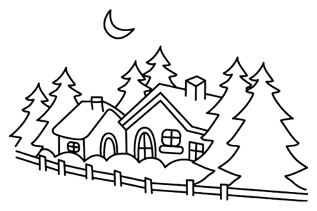Dibujos para imprimir : Chalet 01 – 10 Doigts