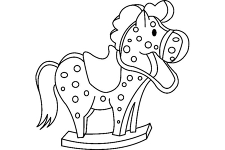 Printable coloring pages: Rocking horse 01 – 10 Doigts