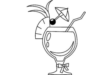 Printable coloring pages: Cocktail 02 – 10 Doigts