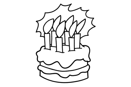 Printable coloring pages: Cake 16 – 10 Doigts