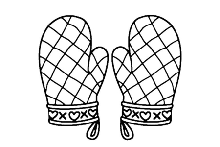 Dibujos para imprimir : Guantes de cocina 01 – 10 Doigts