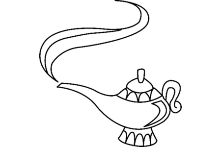 Printable coloring pages: Genie Lamp 02 – 10 Doigts