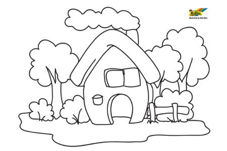 Printable coloring pages: House 6 – 10 Doigts