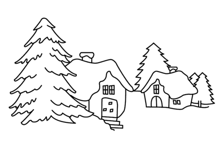 Printable coloring pages: Mountain 01 – 10 Doigts