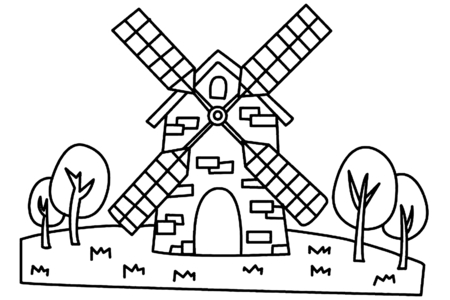 Dibujos para imprimir : Molino 01 – 10 Doigts