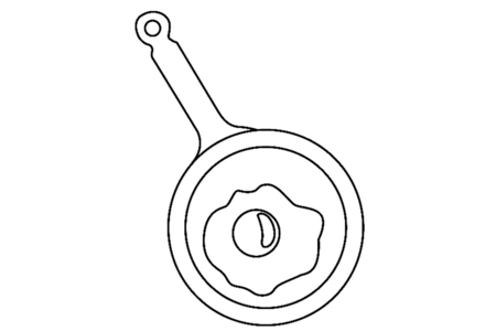 Dibujos para imprimir : Huevo frito 01 – 10 Doigts