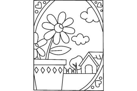 Printable coloring pages: Landscape 02 – 10 Doigts